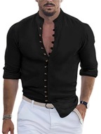 Męska Bawełniana Koszula Old Money – Vintage z Długim Rękawem