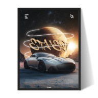 Plakat Aston Martin w ramce 30x40 cm obraz samochodu dekoracja ścienna
