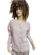 śliczny SWETER ciepły swobodny z ażurem wełniany 38/40