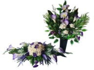 Komplet Cmentarz Kula Różana Kalie Fioletowe