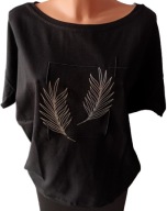 Bluzka T-shirt bawełniana czarna Latynka r. 44