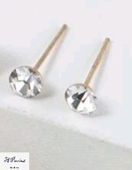 Kol0027 Kolczyki złocone sztyft kryształek przezroczysty 0.5cm