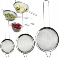 SITKO KUCHENNE SITKA ZESTAW CEDZAK DURSZLAK Z RĄCZKĄ STALOWE KOMPLET 3szt