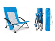 Krzesło TIMBER RIDGE Składane Plażowe Niskie Siatka 51x58cm Niebieskie