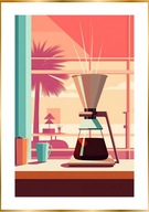 A2 KOLOROWY PLAKAT OBRAZ DO KUCHNI JADALNI RESTAURACJI KAWA EKSPRES DO KAWY