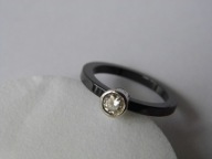 -25%PIERSCIONEK CZARNA CERAMIKA Z SREBREM 925 R.13