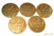 Polska. P.R.L. 2 złote -13 sztuk. (383,4,5).