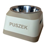 Miska dla psa / kota z imieniem 3D / personalizowana / grawer - M - krem