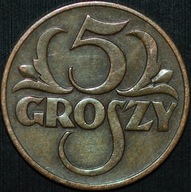 5 groszy 1930 - doskonały egzemplarz - RZADKIE