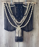 Dekoracja ścienna, duża makrama, prezent w stylu glamour