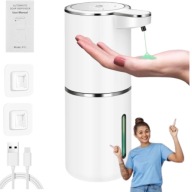 DOZOWNIK PODAJNIK DO MYDŁA 380ML WODOODPORNY BIAŁY Z CZUJNIKIEM RUCHU Z USB