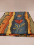 VINTAGE TKANINA MATERIAŁ EXCLUSIVE DESIGN ENGLAND TAHITI OBICIOWE,OBRUS