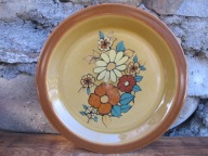 Płaski Talerz Obiadowy_KWIATY_Porcelit TUŁOWICE PRL