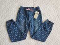 Cool Club Piękne spodnie niebieskie kwiatki nowe roz 116