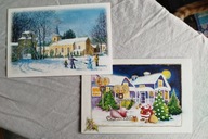 Kartki świąteczne pocztówki składane 2szt. z bałwanem i z Mikołajem na WOŚP