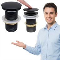 KOREK UMYWALKOWY KLIK KLAK AUTOMATYCZNY CZARNY MOSIĄDZ DO UMYWALKI