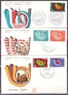 Francja Monako Andora Fr CEPT Europa koperty FDC 1973