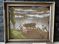 *103C - MŁODA POLSKA - "ORKA" - OBRAZ MALOWANY NA JEDWABIU