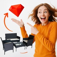 Zestaw mebli ogrodowych technorattan Italform Brava czarny 4 el.