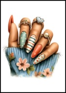 A2 PLAKAT DO SALONU MANICURE URODY, PLAKAT DLA KOSMETYCZKI PAZNOKCIE LAKIER