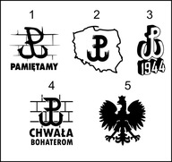 Naklejka na auto CHWAŁA BOHATEROM PW POWSTANIE