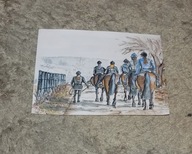 OBRAZ AKWARELA Koń Jeżdżcy