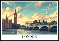 A2 PLAKAT MIASTO LONDYN ANGLIA WIELKA BRYTANIA LONDON ENGLAND BIG BEN