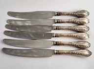 NOŻE POSREBRZANE RADZIECKIE 24,5 CM kpl 6 SZT
