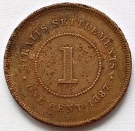 STRAITS SETTLEMENTS 1 CENT 1887 / brąz