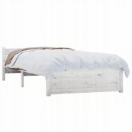 Rama łóżka, biała, lite drewno, 75x190 cm, Okazja