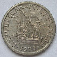 Portugalia 2,5 escudos 1974 - żaglowiec