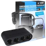 ROZDZIELACZ PRZEDŁUŻACZ TRÓJNIK ROZGAŁĘŹNIK GNIAZDA ZAPALNICZKI 2xUSB 1xC