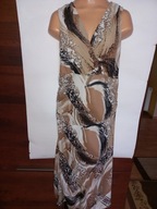 Sukienka 46 48 rozkloszowana kopertowa panterka na lato