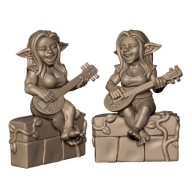Female Goblin Musician Gobliński Bard Pinup RPG Druk 3D