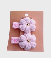 Mini spineczki do włosów szydełkowy kwiatek 2 szt.