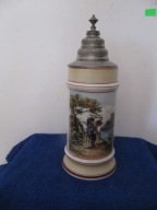 -OGROMNY-- Porcelanowy Stary Kufel 1L ok, 1910r -42-