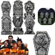 ZESTAW 6 SZT DEKORACJA NA HALLOWEEN NAGROBEK RIP DO DOMU DO OGRODU STRASZNA