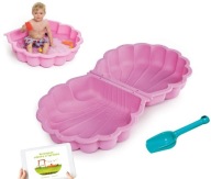 2W1 PIASKOWNICA BASEN MUSZELKA DLA DZIECI ZAMYKANA Z POKRYWĄ + ŁOPATKA