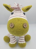 Zebra na szydełku maskotka przytulanka HandMAde prezent