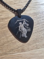 Naszyjnik z zawieszką z kostką gitarową Metallica + Grawer na odwrocie