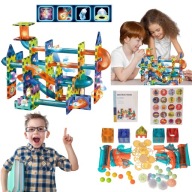 ZESTAW TOR KULKOWY KLOCKI MAGENTYCZNE DLA DZIECI DO ZABAWY ZABAWKA DROGA XL