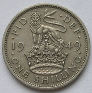 Wielka Brytania 1 shilling 1949 - król Jerzy VI - herb angielski
