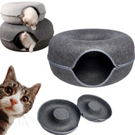 LEGOWISKO DLA KOTA TUNEL OKRĄGŁE DONUT DOMEK 60 CM CIEMNOSZARY 60 CM