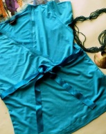 Zentex bluzka kopertowa turkus 80cm pachy wiskoza