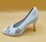 Vintage, porcelanowa SZPILKA bucik pojemnik 14cm