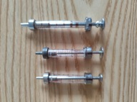 zestaw 3 strzykawek do insuliny - kolekcjonerskie z czasów PRL
