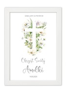 PLAKAT powitalny na stół na Chrzciny Chrzest Święty PERSONALIZOWANY A4