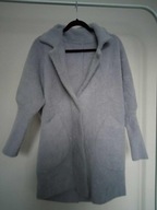 płaszcz puszek jasny fiolet 44 do połowy uda