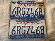 2 ORYGINALE TABLICE REJESTRACYJNE USA W RAMKACH - CALIFORNIA - AIR FORCE