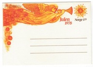 Norwegia 1978 Znaczek Koperta Ck 48 ** Boże Narodzenie muzyka anioł